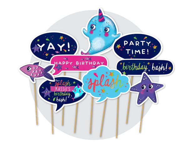 Printable Narwhal Photo Booth Props