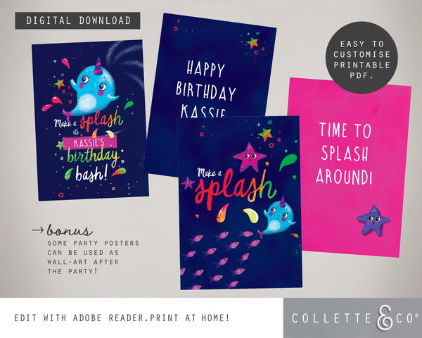 Printable Narwhal Poster