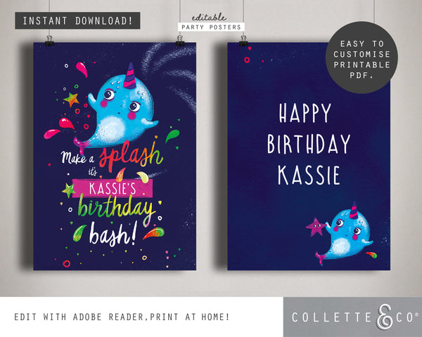 Printable Narwhal Poster 02