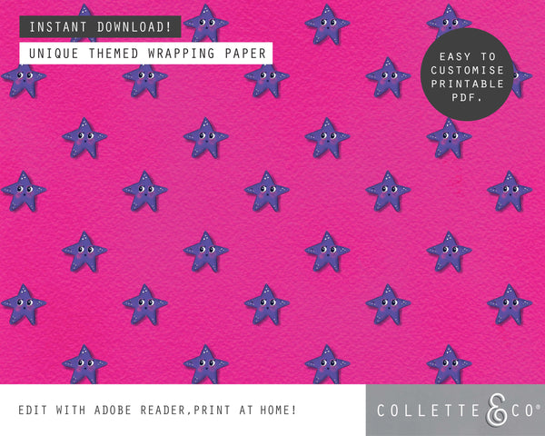 Printable Narwhal Wrapping Paper 03