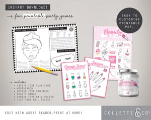 Printable Pamper Activities