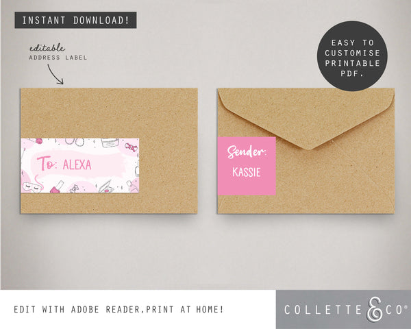 Printable Pamper Address Label