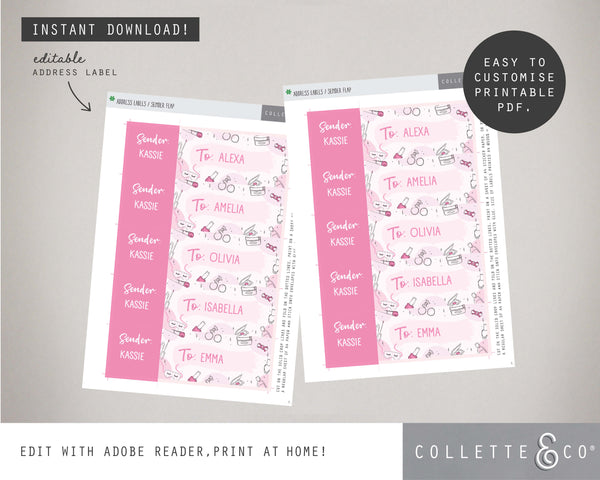 Printable Pamper Address Label 02
