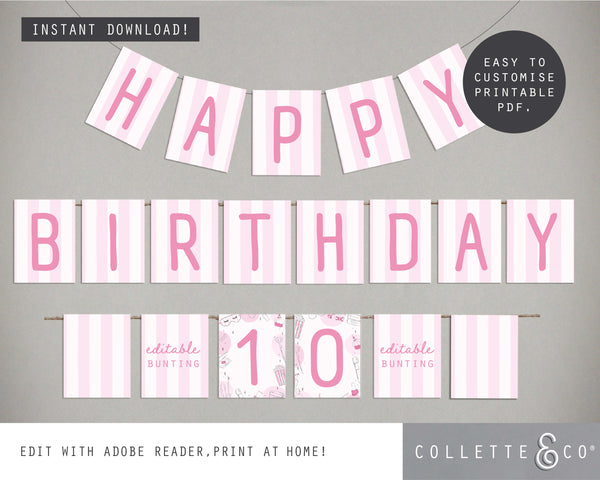 Printable Pamper Bunting