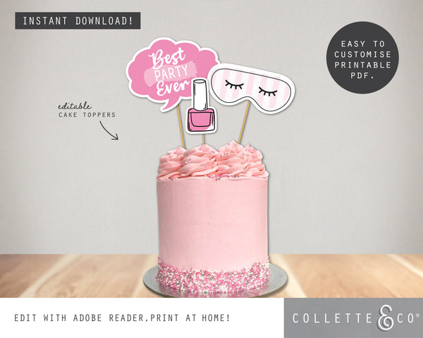 Printable Pamper Cake Topper 02