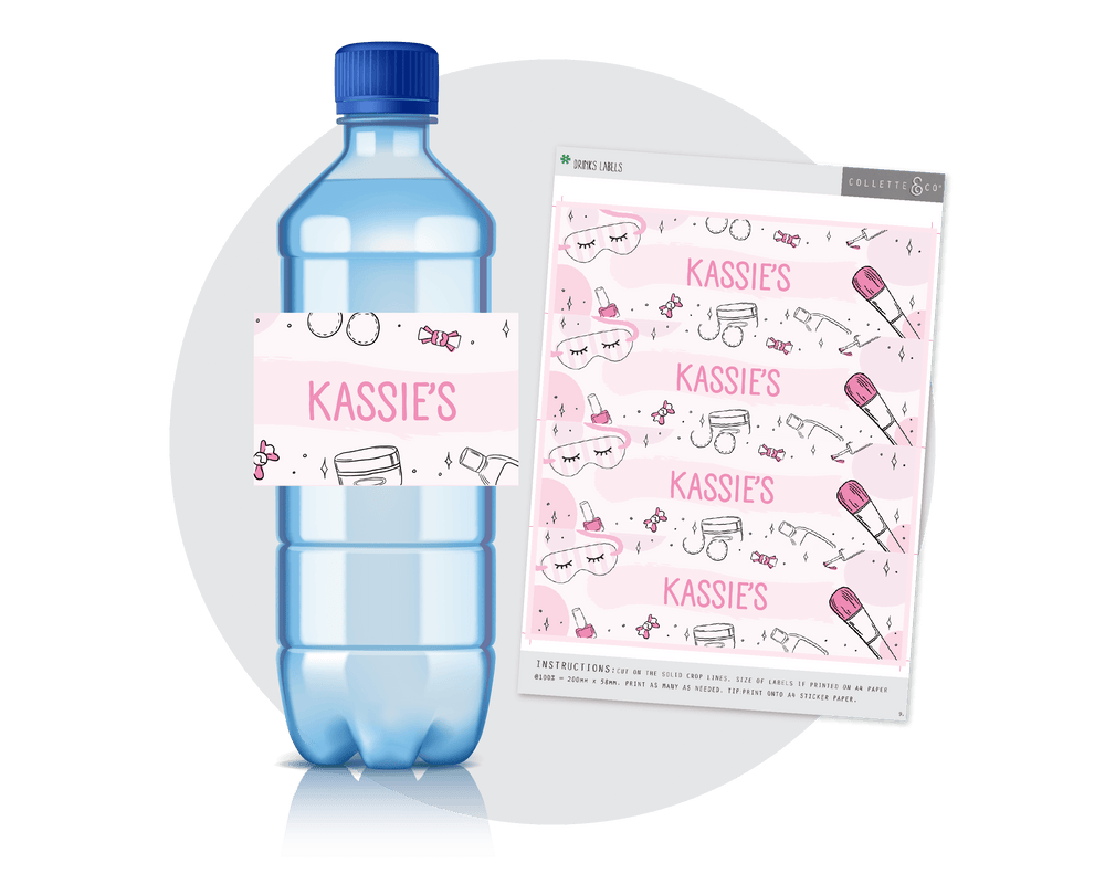 Printable Pamper Drinks Label
