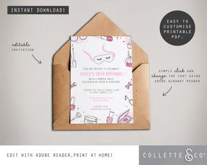 Printable Pamper Invitation