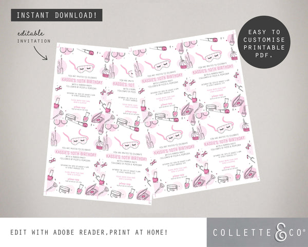 Printable Pamper Invitation 05