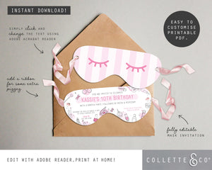 Printable Pamper Mask Invitation 05