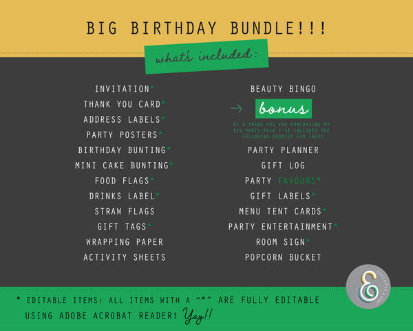 Printable Pamper Party Bundle