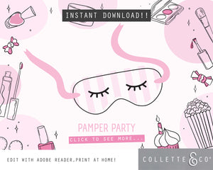 Printable Pamper Party Pack Cover