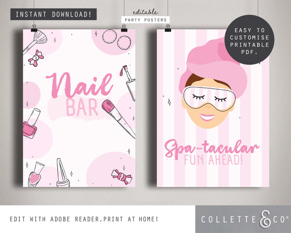 Printable Pamper Party Posters 03
