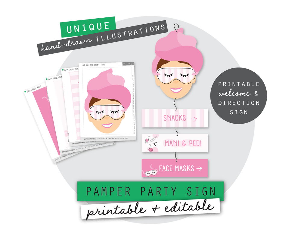 Pampering Sign Printable Pamper Party Theme