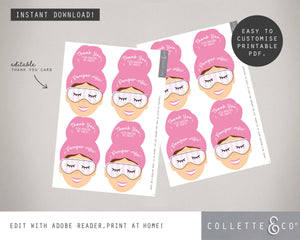 Printable Pamper Thank You Card 02