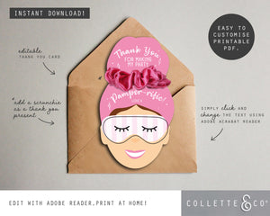 Printable Pamper Thank You Card 03