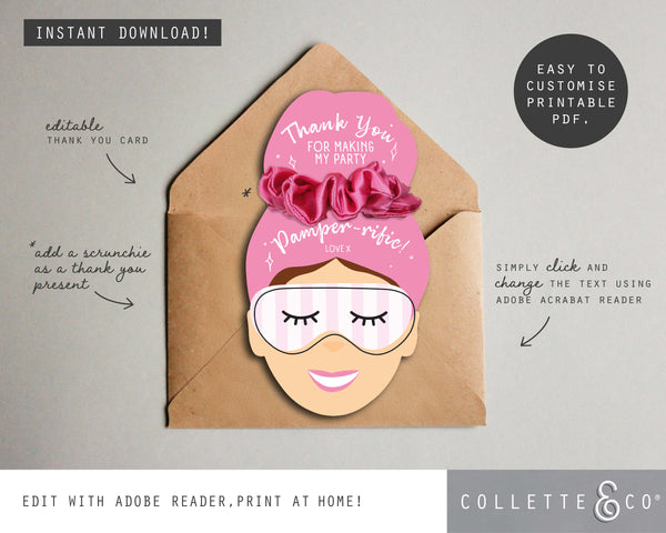 Printable Pamper Thank You Card 03