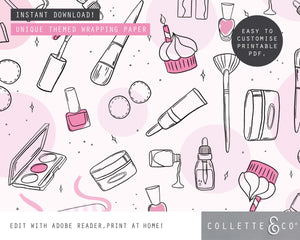 Printable Pamper Wrapping Paper