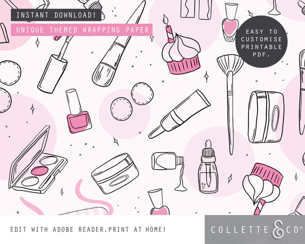 Printable Pamper Wrapping Paper