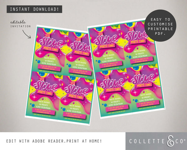 Printable Slime Invitation 02