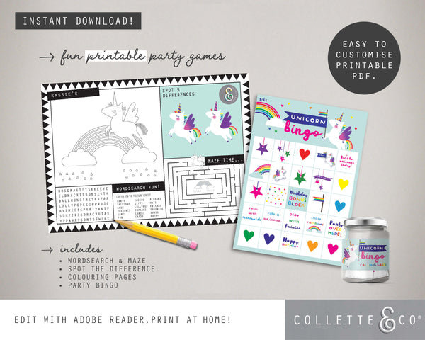 Printable Unicorn Activities