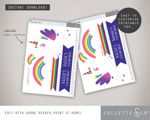 Printable Unicorn Cake Topper 07