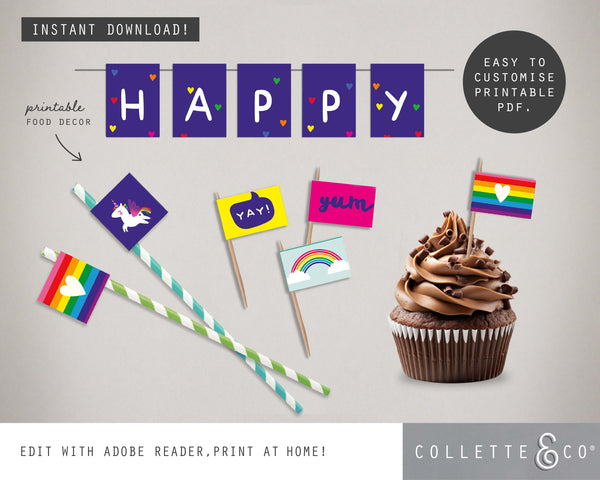 Printable Unicorn Food Decor 02