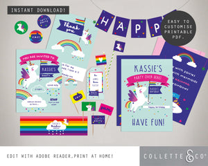 Printable Unicorn Party Bundle