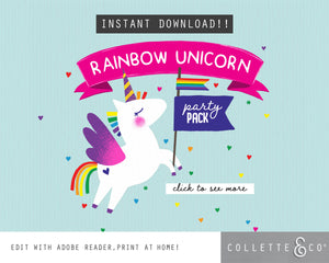 Printable Unicorn Party Cover Page