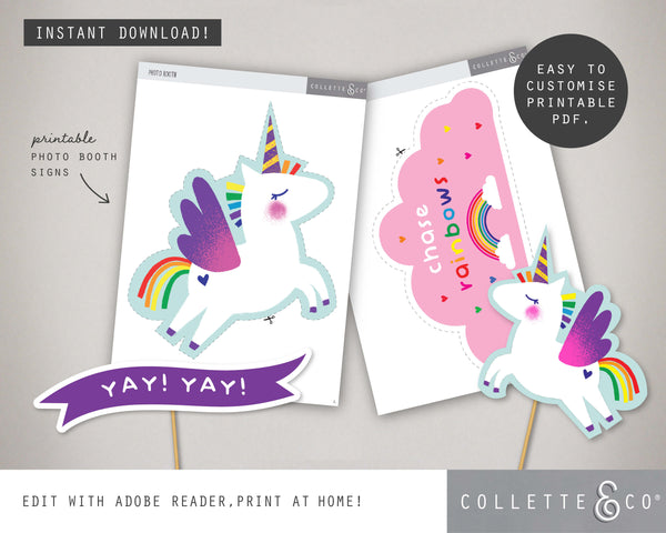 Printable Unicorn Photo Booth Props 03