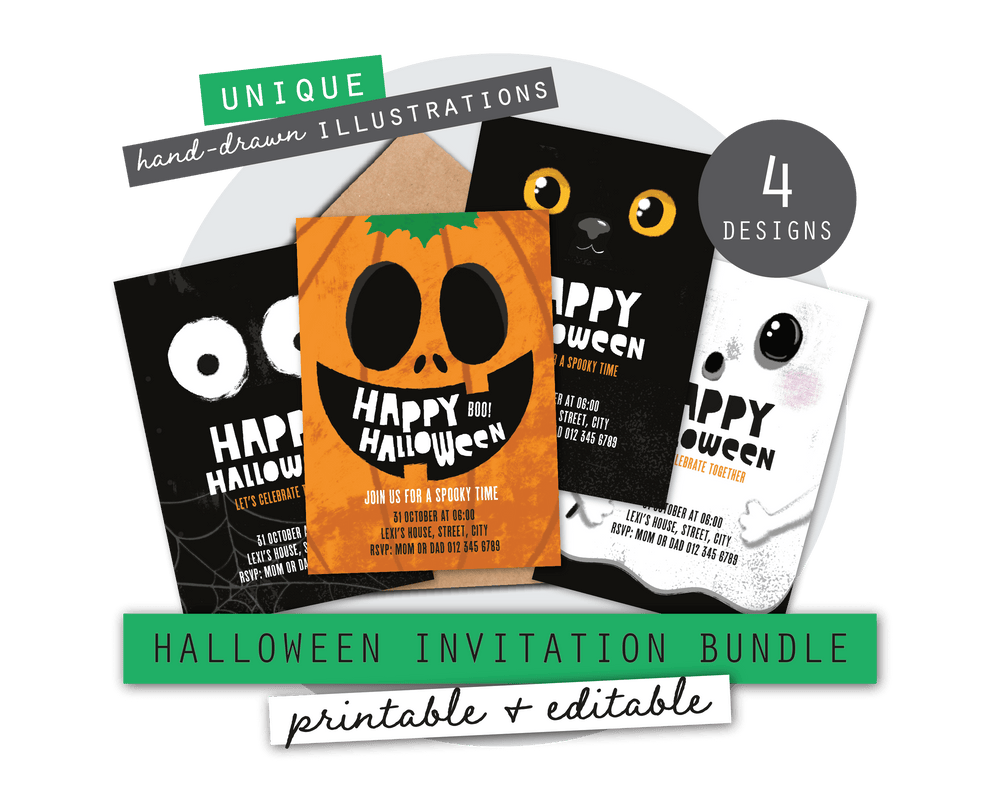 Halloween Printable Invitation Bundle