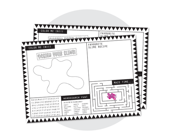 Slime Party Printable Activity Sheet