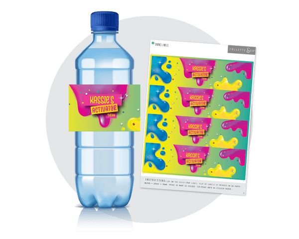 Slime Party Printable Drinks Label