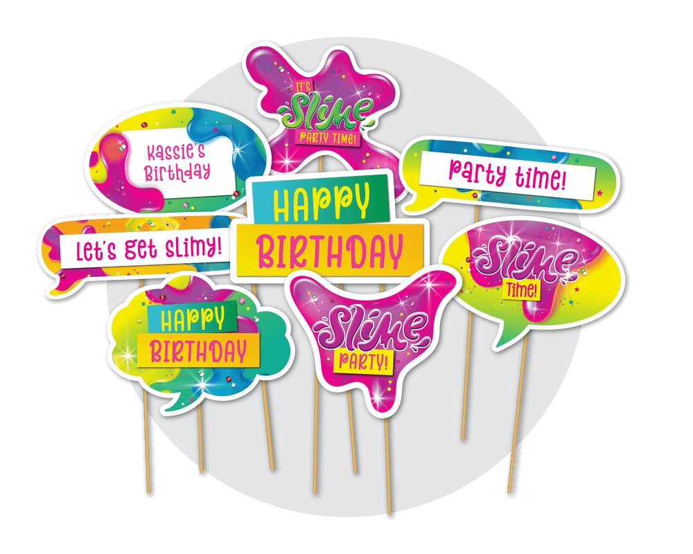 Slime Party Printable Photo Booth Signs