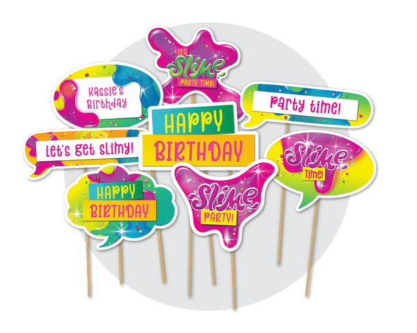 Slime Party Printable Photo Booth Signs