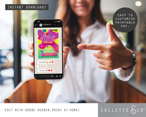 Slime Digital Party Invitation