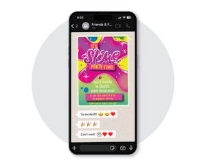Slime Digital Party Invitation