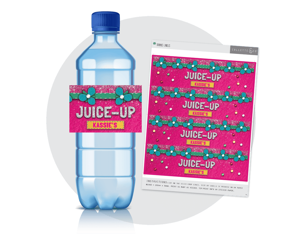 Trolls Party Printable Drinks Label