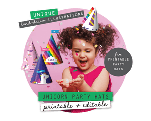Unicorn Party Printable Party Hats