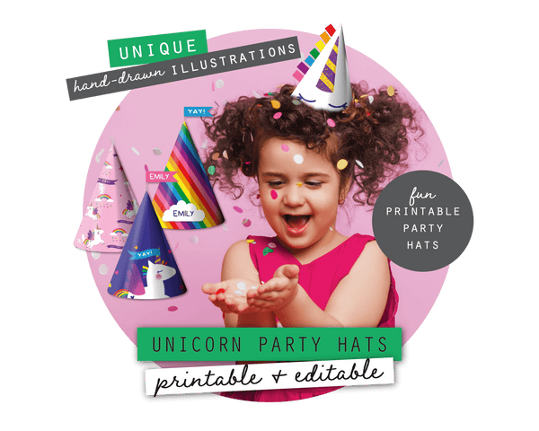 Unicorn Party Printable Party Hats