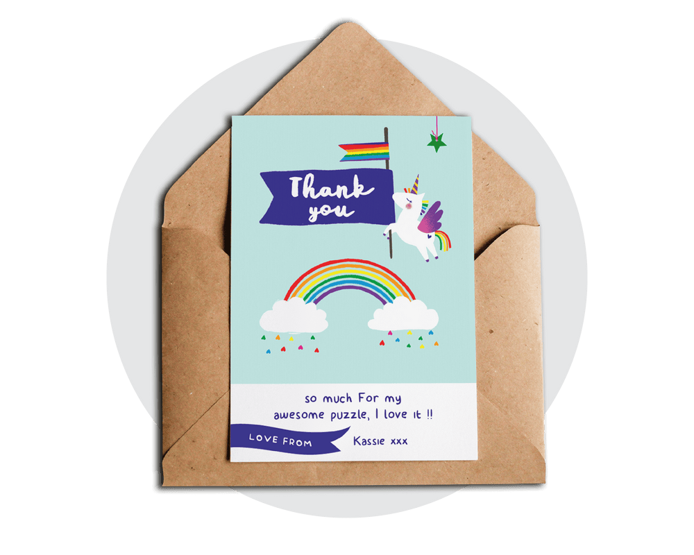 Unicorn Party Printable Thank You Card