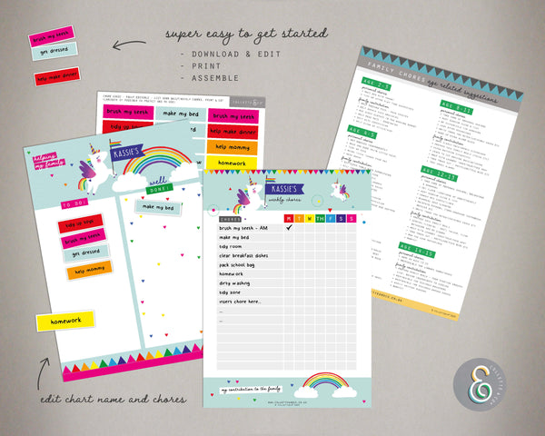 Unicorn Kids Chore Chart  02
