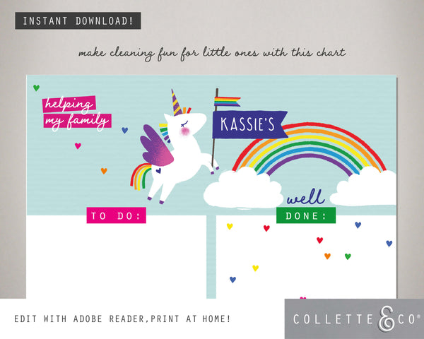 Unicorn Kids Chore Chart  03