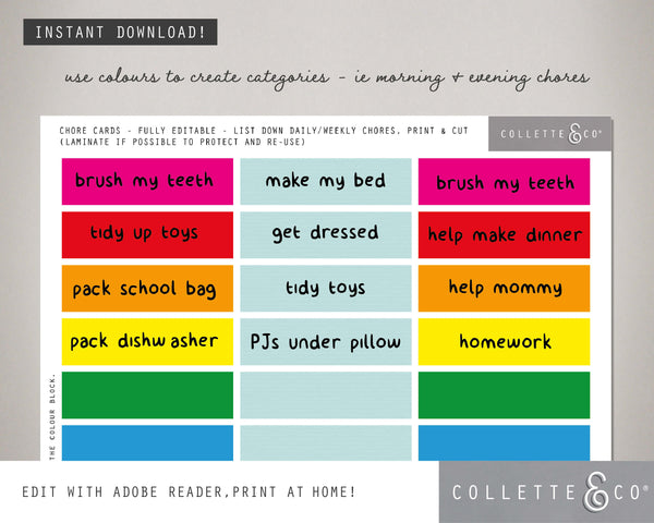 Unicorn Kids Chore Chart 05