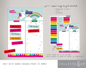 Unicorn Kids Chore Chart 07