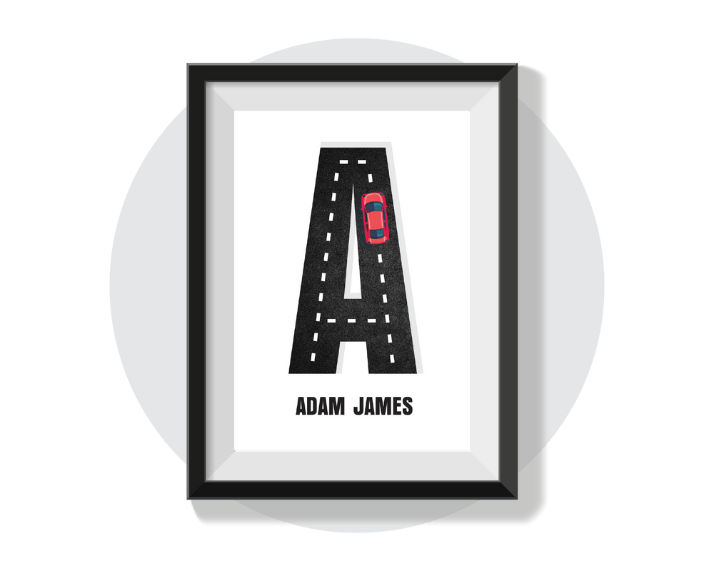 Racing Car Alphabet Printable Wall Art