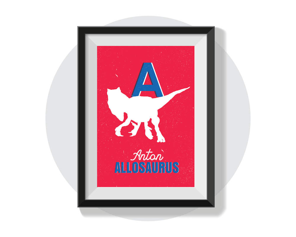 Dinosaur Alphabet A-Z Printable Wall Art