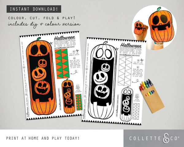 Halloween Printable Paper Puppets