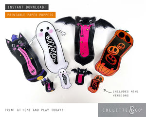 Halloween Printable Paper Puppets