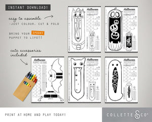 Halloween Printable Paper Puppets