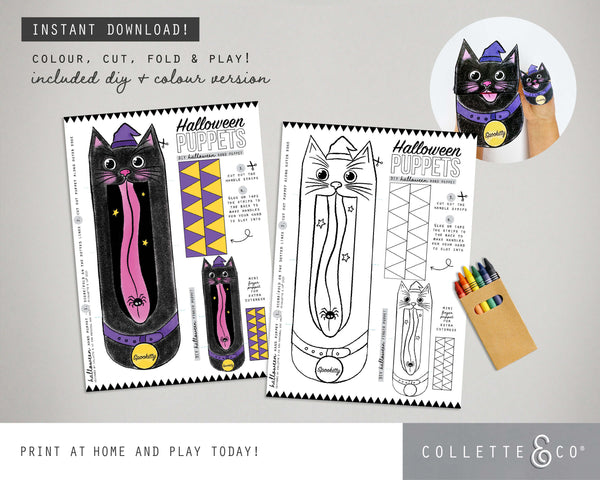 Halloween Printable Paper Puppets